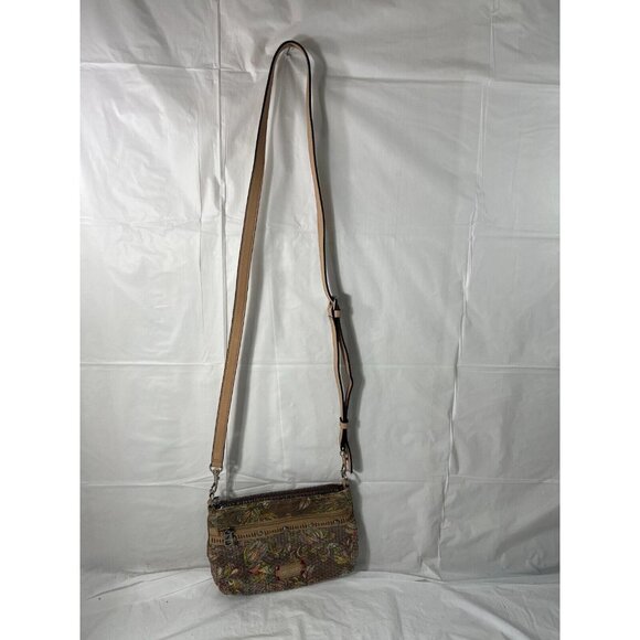 Sakroots Campus Mini Purse Artist Circle Peace Bird Print Crossbody Sequins Jute - Picture 6 of 16